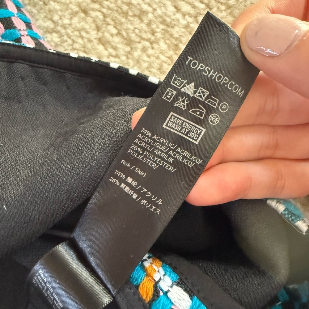 Topshop Women’s Multicolor Woven Patterned Mini Skirt - Picture 7 of 9